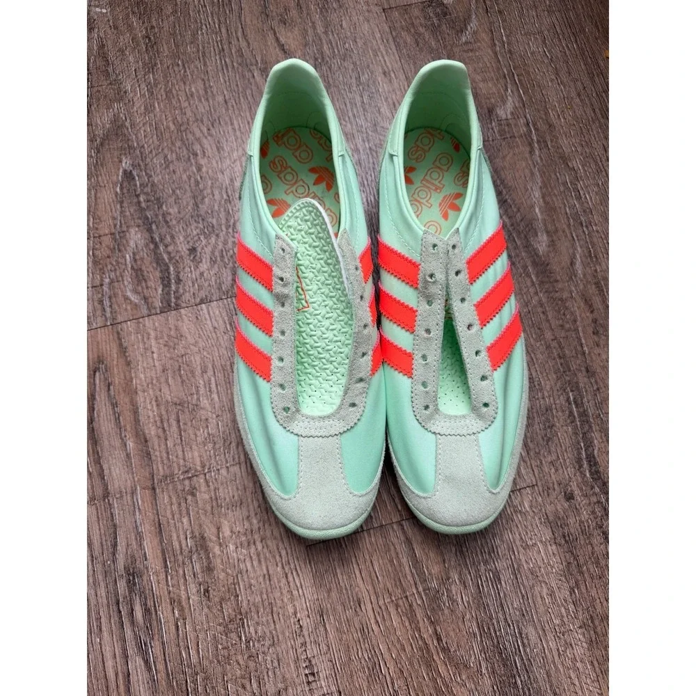 Adidas SL 72 Retro Sneakers Womens 7.5 Green Solar Red Nylon Suede Running Shoes